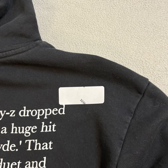 Throwback 2002 Beyonce Jay Z Bonnie and Clyde Graphic Black Hoodie Unisex small - Picture 9 of 9